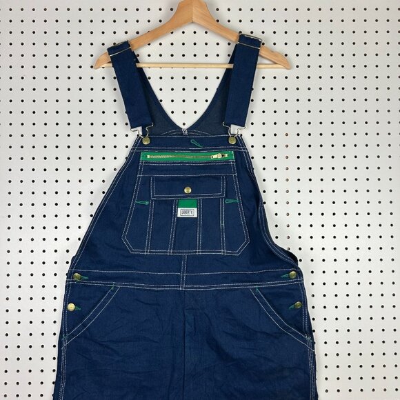 Liberty Dark Wash Denim Overalls 36x30 Farmer Costume Straight Leg Work Wear Y2K - Picture 2 of 7